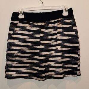 GAP Black and White Striped Mini Skirt